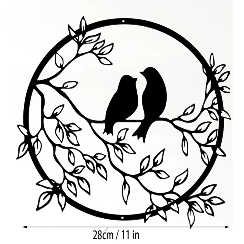 Simple Lovebirds Wall Decor 11”